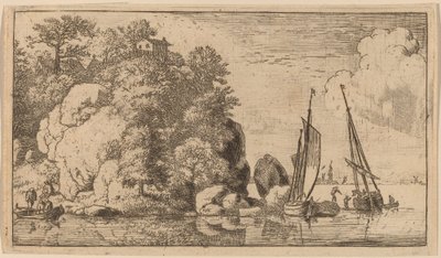 Two Boats on a Wide River by Allart van Everdingen