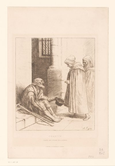 Beggar on a Staircase by Alphonse Legros