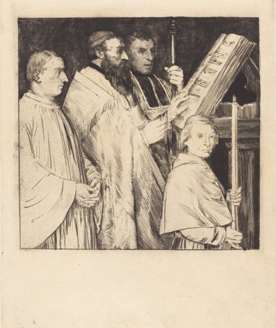 Choristers, 1st Plate (Le Lutrin) by Alphonse Legros