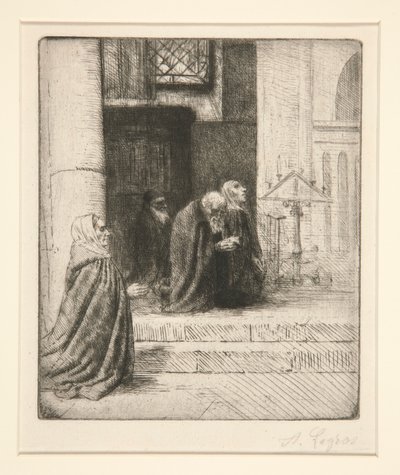 Church Interior by Alphonse Legros