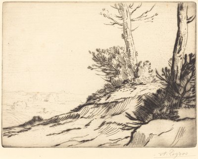 Hill with Bushes by Alphonse Legros