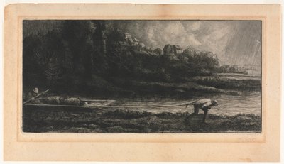 The Landscape with the Boat by Alphonse Legros