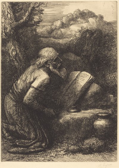Saint Jerome, 2nd plate by Alphonse Legros