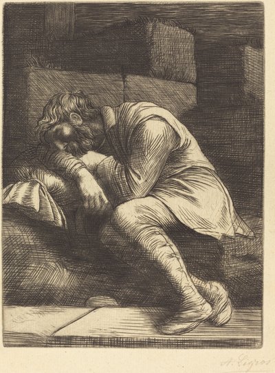 Sleeping Beggar by Alphonse Legros