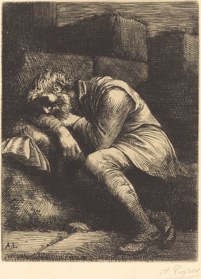 Sleeping Beggar by Alphonse Legros