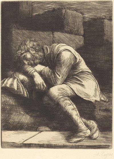 Sleeping Beggar by Alphonse Legros