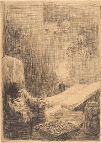 Sleeping Scholar by Alphonse Legros