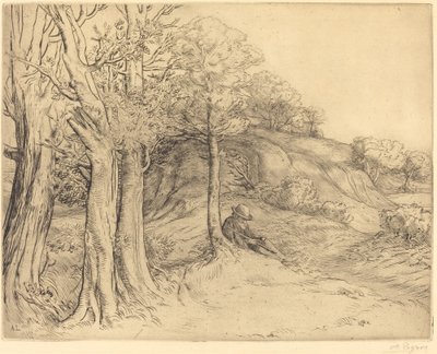 Solitude Landscape by Alphonse Legros