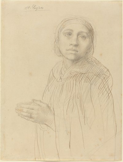 Study of Woman Praying by Alphonse Legros