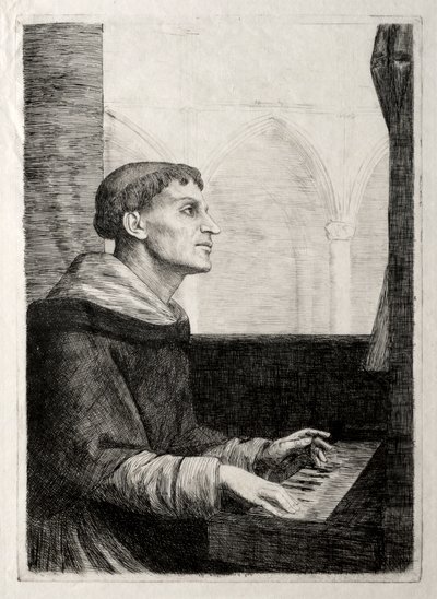 The Monk at the Organ by Alphonse Legros