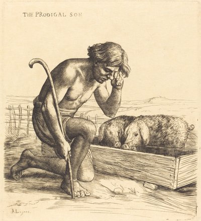 The Prodigal Son, 1st Plate by Alphonse Legros