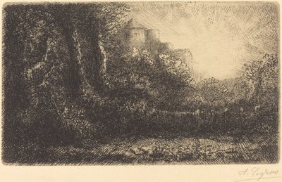 View of a Chateau by Alphonse Legros