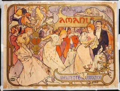 Lovers, 1895 by Alphonse Mucha