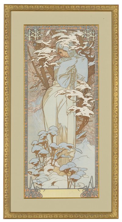 Four Seasons: Winter by Alphonse Mucha