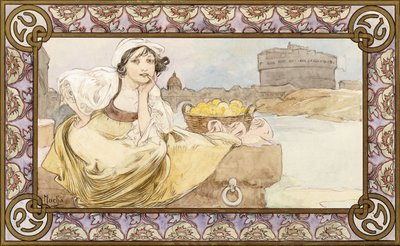 Italian Girl by Alphonse Mucha