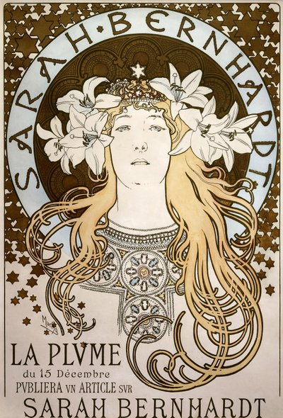 La Plume, Featuring Sarah Bernhardt by Alphonse Mucha