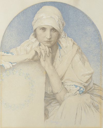 Portrait of Jaroslava by Alphonse Mucha