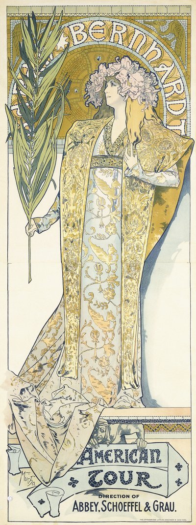 Sarah Bernhardt, American Tour by Alphonse Mucha