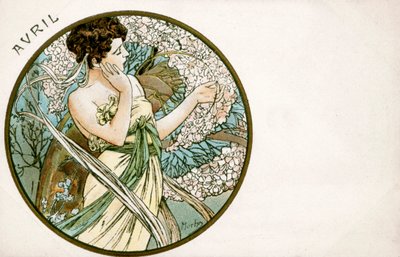 April by Alphonse Mucha