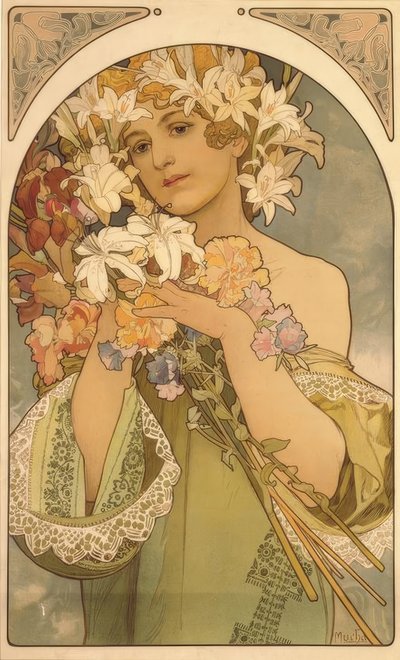 Flowers by Alphonse Mucha