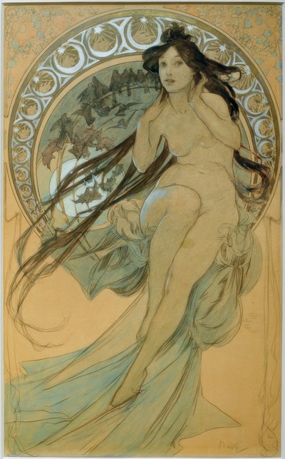 The Music by Alphonse Mucha