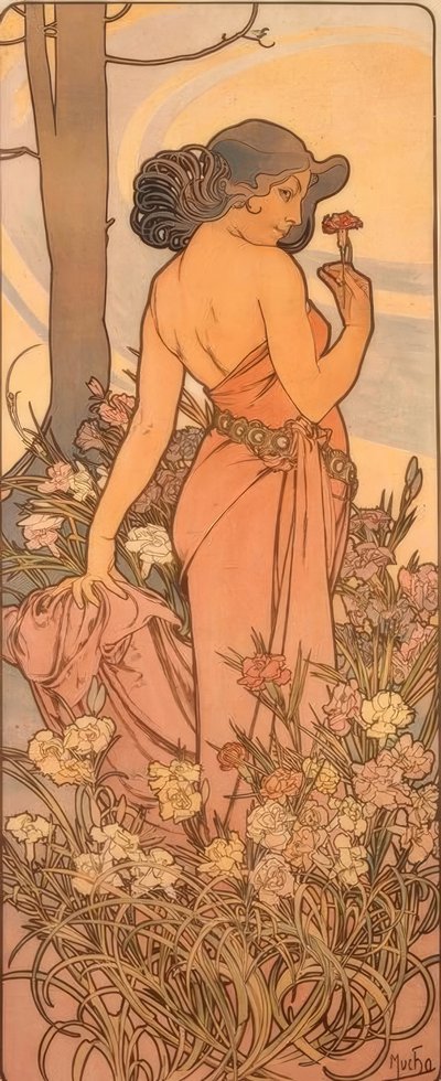 The Carnation by Alphonse Mucha