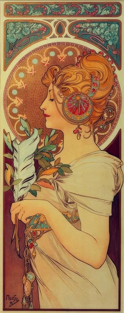 Feather by Alphonse Mucha