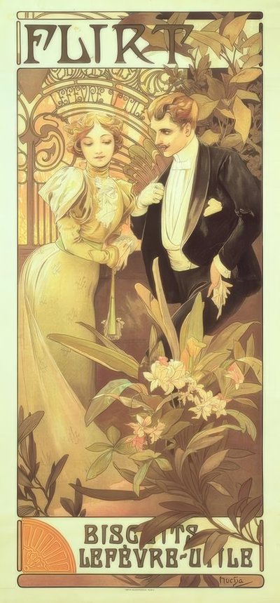 Flirt by Alphonse Mucha