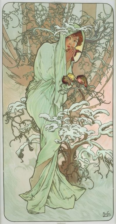 Winter by Alphonse Mucha