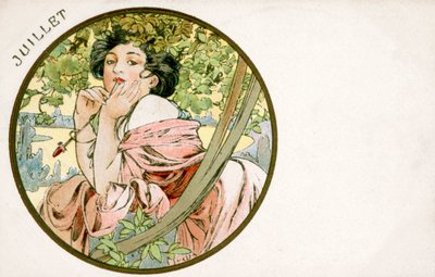 July by Alphonse Mucha
