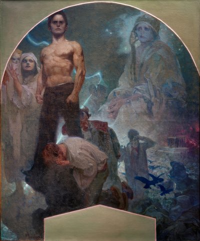With Own Strength by Alphonse Mucha