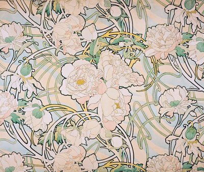 Peonies by Alphonse Mucha