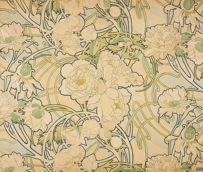 Peonies by Alphonse Mucha