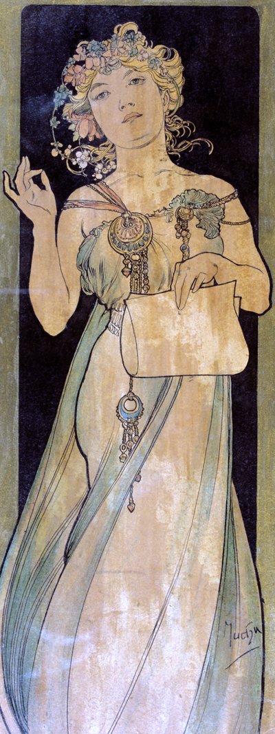 Portrait of a Woman by Alphonse Mucha