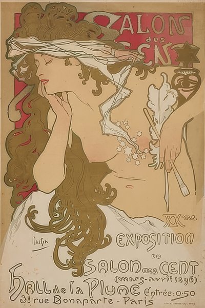 Salon des Cent, France, Paris by Alphonse Mucha