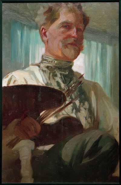 Self-Portrait with Palette by Alphonse Mucha