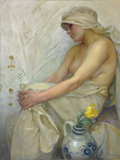 Sitting Girl, c. 1914 by Alphonse Mucha
