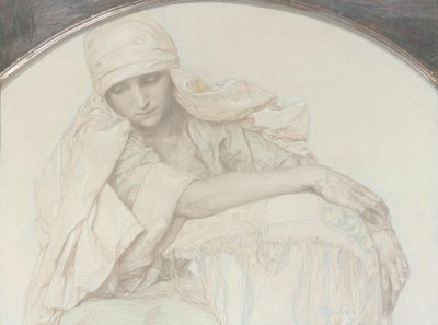 Study of a Young Woman by Alphonse Mucha