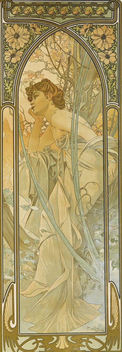 The Times of the Day: Evening dream by Alphonse Mucha