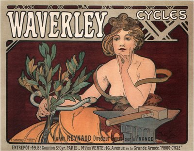 Waverley Cycles, 1896 by Alphonse Mucha