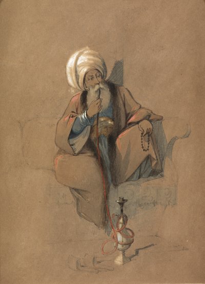 A Huqqa Smoker by Amadeo Preziosi
