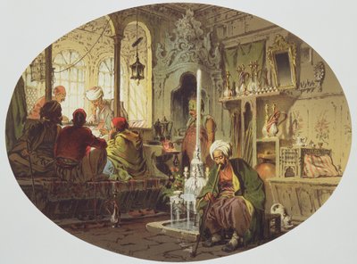 Ottoman Coffee House, 1862 by Amadeo Preziosi