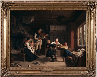 Sunday Evening in a Valley Cottage by Amalia Lindegren
