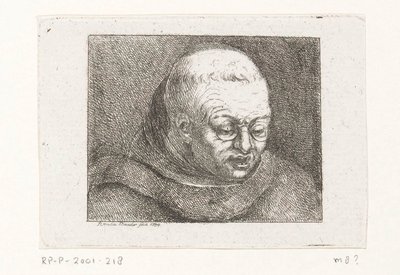 Bust of a Monk with Glasses by Amalie Baader