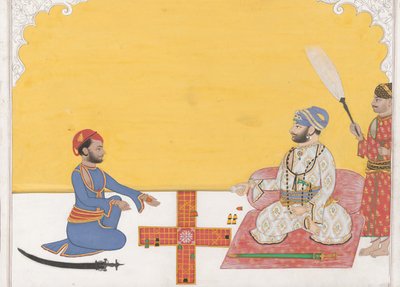 Maharaja Sovan Singh playing pachisi, ca. 1868 by Ambav