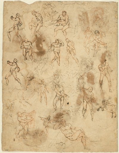 Studies of Figures (verso) by Ambrogio Figino