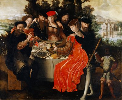 Music Making Company Outdoors, c.1540-50 by Ambrosius Benson