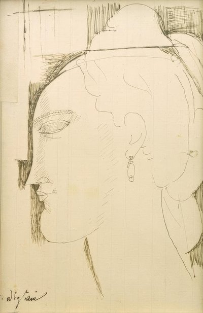 Head of a Woman by Amedeo Modigliani