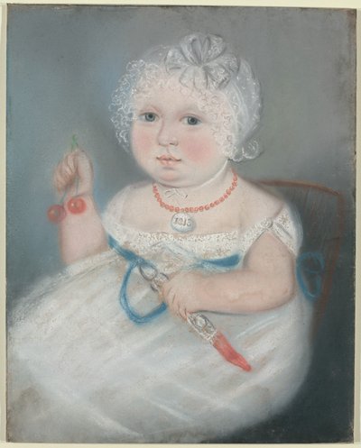 Baby with Locket by American 19th Century