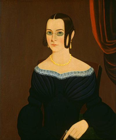 Lady Wearing Spectacles by American 19th Century